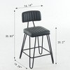 CAVINAS 25.2" Industrial Dining Chairs,Set of 2,Bar Stools with Backrest and Metal Legs,Upholstery Counter Stools for Bar and Dining Room - 3 of 4