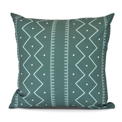 16"x16" Mud Cloth Print Square Throw Pillow Dark Green - e by design