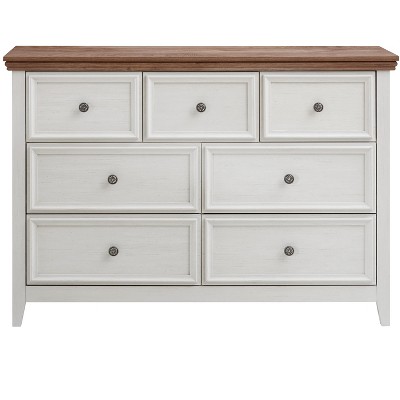 Vynxari Modern 7-Drawer Dresser, Chest of Drawers for Living Room & Closet Organization, Stylish Storage Solution in Beige.