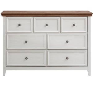 Vynxari Modern 7-Drawer Dresser, Chest of Drawers for Living Room & Closet Organization, Stylish Storage Solution in Beige. - 1 of 4