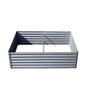 NAYSAYE Galvanized Raised Garden Bed Large Outdoor Metal Planter Box for Vegetables Fruits and Flowers, Silver, 94.49"*47.25"*17.72" - 1 of 4