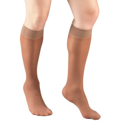 Truform Sheer Compression Stockings, 8-15 mmHg, Women's Knee High Length, 20 Denier