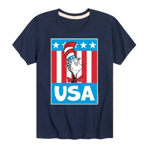 Boys' - Dr. Seuss - Cat In The Hat USA Short Sleeve Graphic T-Shirt - 1 of 4