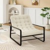Sapphtopaz Modern Accent Chair with Button-Tufted Upholstered Leisure Reading Chair with Metal Frame Armchair for Living Room, Bedroom - 3 of 4