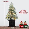 TackView Pre-Lit Artificial Christmas Tree with Potted Base, Flocked Snow Warm White LED Lights Red Berries, Xmas Holiday Decor - 2 of 4
