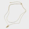 14K Gold Dipped Cubic Zirconia Duo Initial Multi-Strand Necklace - A New Day™ Gold - 2 of 4