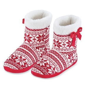 Collections Etc Snowflake Bootie Slippers - 1 of 4