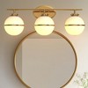 DORESshop Modern 3-Light Gold Vanity Light with Frosted Glass Shades, Wall Light for Bathroom and Dressing Table Fixture, E26 - 2 of 4