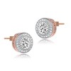 Chic Round Halo Stud Earrings Showcasing Clear Cubic Zirconia, Perfectly Designed to Add a Touch of Classic Elegance and Sparkle to Any Outfit - 2 of 4
