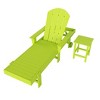 WestinTrends Malibu 2 Piece Adirondack Poly Reclining Chaise Lounge With Arms & Wheels - 2 of 4