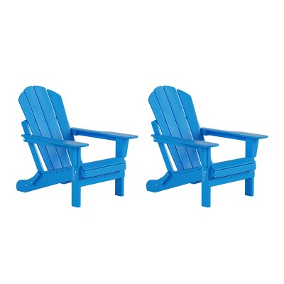 Pacific Blue HDPE 3-Piece Outdoor Patio Adirondack Set