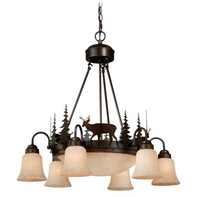 Vaxcel Bryce 9 - Light Chandelier in  Burnished Bronze