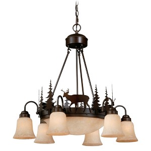 Vaxcel Bryce 9 - Light Chandelier in  Burnished Bronze - 1 of 4