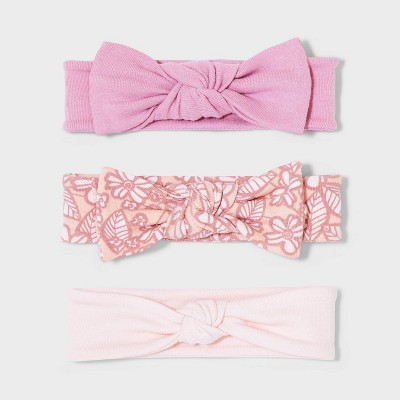 Image of Baby Girls' 3pk Headwrap Floral - Cloud Island™ Newborn