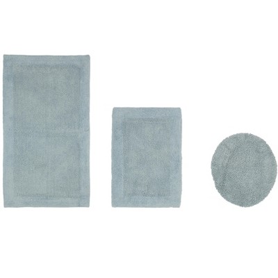 Edge Bath Rug 100% Premium Cotton Ultra-Soft Water Absorbent Tufted Solid Reversible 3 Piece Bathroom Rug Set for Machine Washable Bathmat