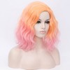 Unique Bargains Women's Curly Medium Long Hair  Wigs 16" with Wig Cap - 4 of 4