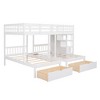 NicBex Full over Twin Bunk Bed Pine Frame Triple Bed Frame with 6 Drawers, Stairs and Full Length Guardrail, No Box Spring Required - 3 of 4