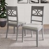 ChaletPosh Wooden Dining Chair With Warm Grey Cover (Set of 2) - 2 of 4