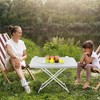 Plastic Personal Foldable Tables, Adjustable Rectangular Dining Table, Simple Bedside Square Table, for Party,  Picnic Indoor, Outdoor, Camping - 4 of 4