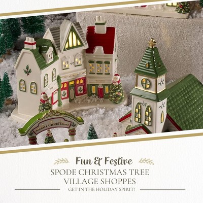 Festive Ceramic LED Lighted Christmas Village Shoppes Decoration