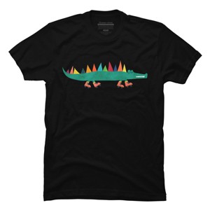 Men's Design By Humans Whimsical Crocodile On Skates By radiomode T-Shirt - 1 of 2