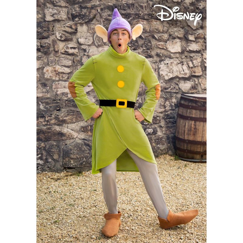 HalloweenCostumes.com Disney Snow White Adult Dopey Dwarf Costume Mens, Green Seven Dwarfs Halloween Outfit., 5 of 6