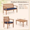 Tangkula 4PCS Wood Furniture Set w/ Loveseat 2 Chairs & Coffee Table for Porch Patio Navy - 4 of 4