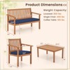 Tangkula 4PCS Wood Furniture Set w/ Loveseat 2 Chairs & Coffee Table for Porch Patio Navy - image 4 of 4