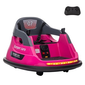 12V Kids Electric Ride On Bumper Car, Toddlers Bumper Car with Remote Control, Music, LED Lights, , Ride On Toy for Boys& Girls, Rose Red - 1 of 4