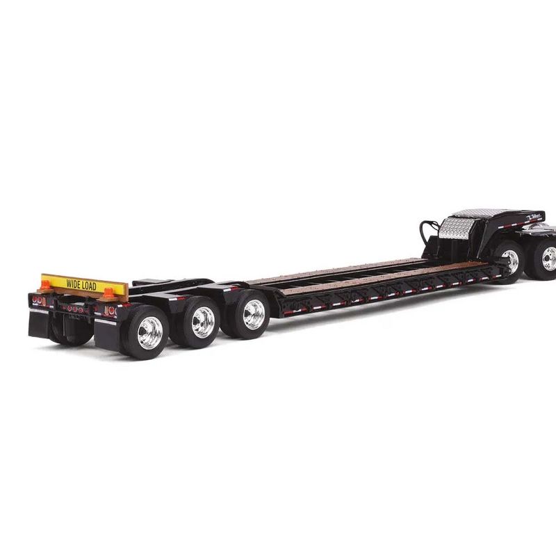 First Gear 1/50th White Peterbilt 367 Day Cab with Black Talbert 55SA Tri Axle Lowboy Trailer 50-3349A, 3 of 7