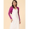 INSPIRE CHIC Women's Sheer Elegant Wedding Open Front Crop Bolero Shrugs - 2 of 4