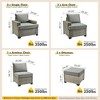 XIZZI All-Weather Rattan Furniture, Sectional Sets w/ Optional Solar Light-Up Coffee Table & Ottoman, Choose 6-9pc Configs in 8 Fade Resistant Colors - 3 of 4
