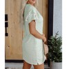 Amaryllis Women’s Relaxed Fit Striped Knit T-Shirt Dress with Cuffed Short Sleeves and Side Pockets - 4 of 4