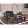 Asian Fusion Dining Set - Table & Chairs - Modern Rectangle Dining Room Furniture - 2 of 4