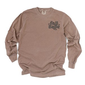 Simply Sage Market Women's Embroidered Fall Babe Stars Mini Long Sleeve Garment Dyed Tee - 1 of 4