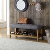 Acme Furniture Charla Bench Gray Fabric/Oak Finish - 2 of 4