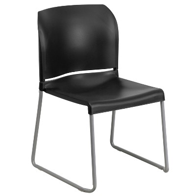 Riverstone Furniture Collection Plastic Sled Stack Chair Black