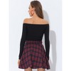 INSPIRE CHIC Women's School Plaid Cotton Mini Tartan Skater Skirt - 4 of 4