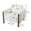 Oversized Living Room Chair - Green Upholstery, Walnut Legs, Curved Handrail - 4 of 4