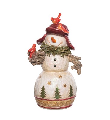 Gallerie Ii Snowman With Cardinals Figurine : Target