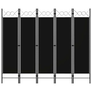 VidaXL 5-Panel Room Divider Black 78.7Inchx70.9Inch - 1 of 4