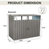 MOEPISY Garbage Bin Shed Stores 2 Trash Cans Metal Outdoor Bin Shed for Garbage Storage,Stainless Galvanized Steel - 2 of 4