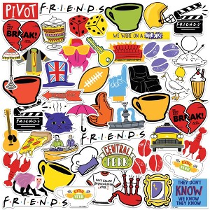 Friends Iconic 50ct Vinyl Large Deluxe Stickers Variety Pack - 1 of 4