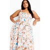 Women's Plus Size Postcards Print Cotton Dress - orange | CITY CHIC - 3 of 4