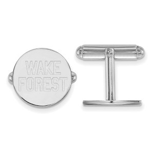 Black Bow Jewelry Sterling Silver Wake Forest Demon Deacons NCAA Cuff Links - 1 of 3