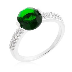 Slickblue Stylish Oval Cubic Zirconia Engagement Ring for Women, 1.8 Ct in Red, Blue, Green, Sizes 5-10 - 1 of 4