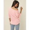 Seta T Women's V Neck Waffle Knit Long Sleeve Casual Tunic Blouses - 4 of 4