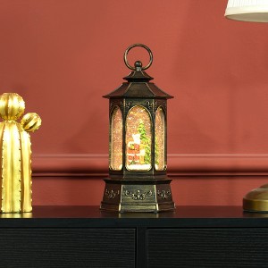 Whisen Christmas Snow Globe Lantern with Swirling Glitter, Christmas Decoration for Holiday Party or Gift - Bronze - 1 of 4