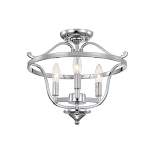 15" x 15" x 13" Karl Semi Flush Mount Ceiling Light Silver - Warehouse Of Tiffany