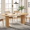 PexFix 67" Oval Dining Table for 4-6 with Arc-Shaped Edge Top and Stripes Base Modern Farmhouse Kitchen Table for Living Room Dining Room Natural - 4 of 4